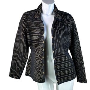 Reversible Black and Gold Open Jacket **NO SIZE OR MANUFACTURER TAG** Size Small